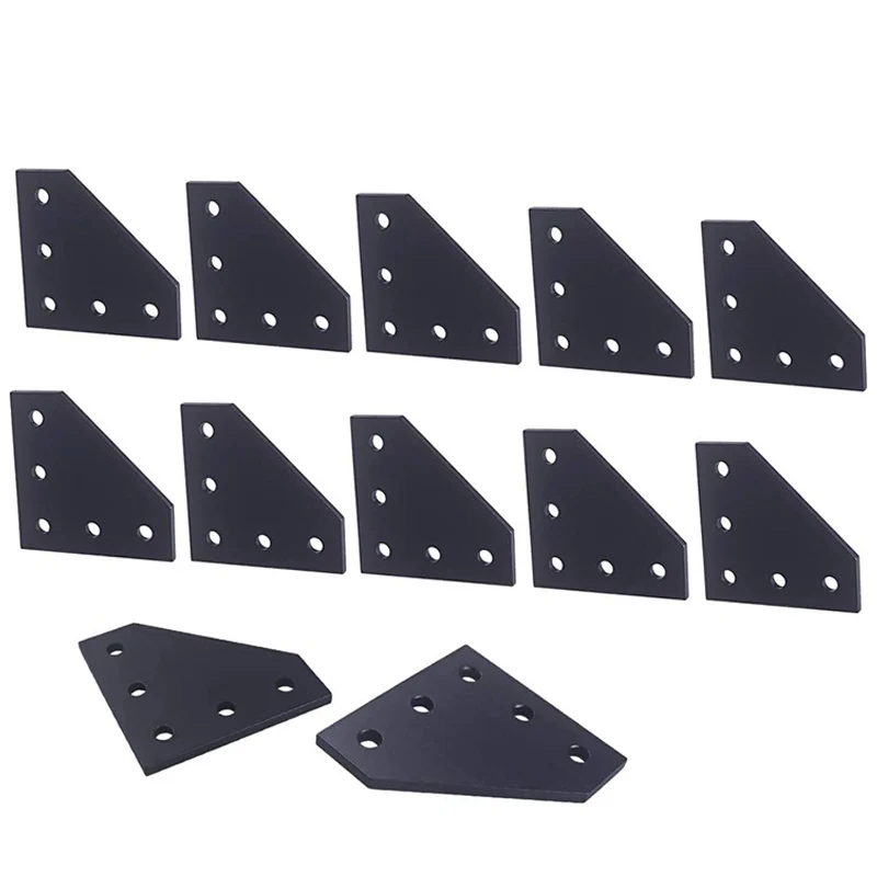 

12PCS 60X60x4mm 3D Printer 90 Degree L Shape, With 5 Holes Connection Plate For CNC 2020 V-Groove Aluminum Profile