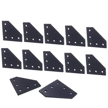 12PCS 60X60x4mm 3D Printer 90 Degree L Shape, With 5 Holes Connection Plate For CNC 2020 V-Groove Aluminum Profile