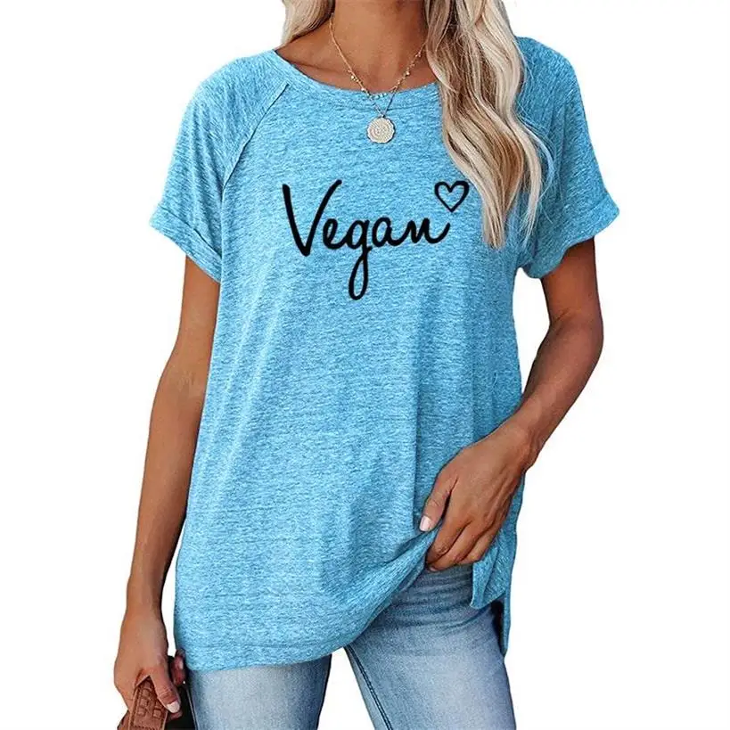 

Powered By Plants Women T Shirt Round Neck Vegan Gift Shirts Graphic Tee Garden Vegetable Tumblr Clothing Hipster Harajuku Tops