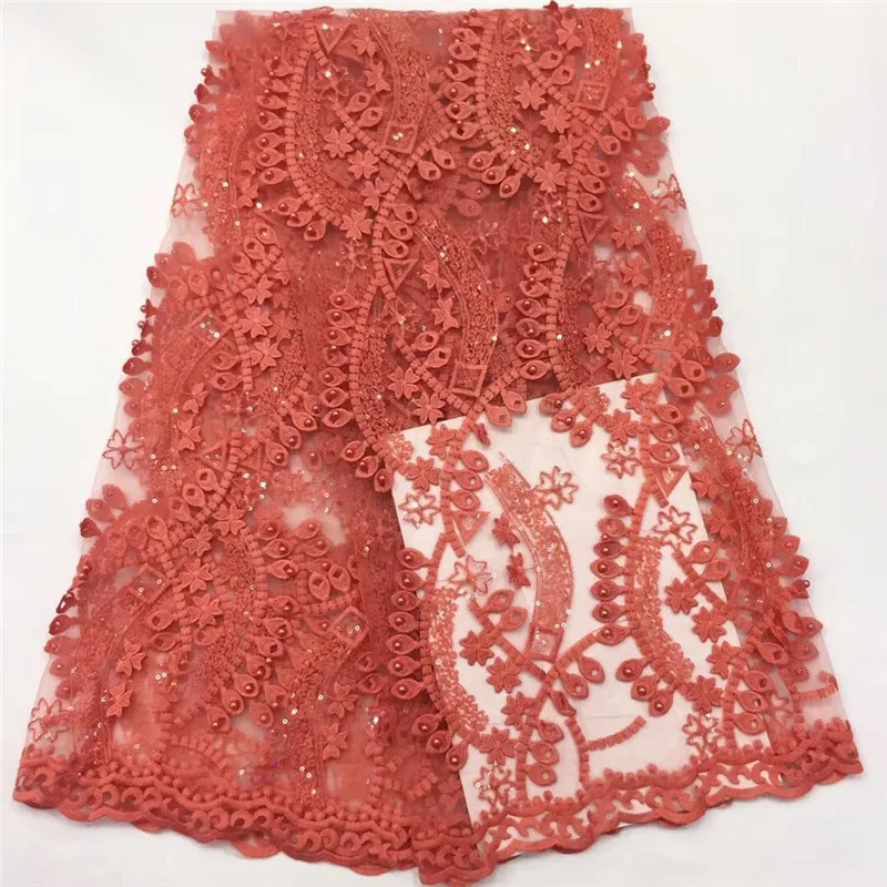 2020 Latest French Nigerian Lace Fabric High Quality Embroidered Tulle African sequins Laces Wedding | Дом и сад