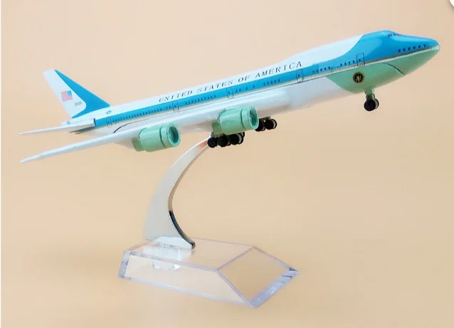ВВС США one B747-200 Airlines модель самолета 16 см Мужская игрушка подарок на день рождения