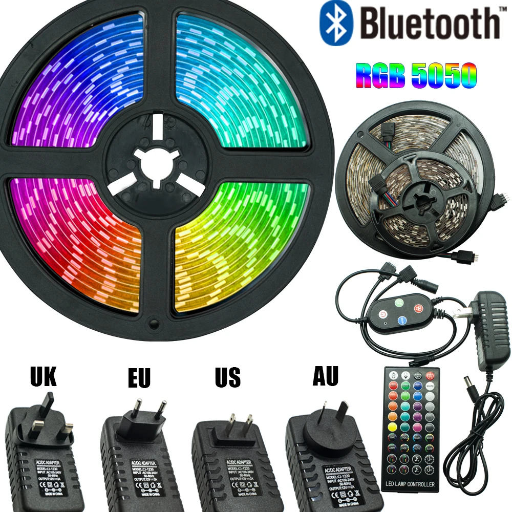

LED Light Strip Bluetooth RGB 5050 SMD 2835 Waterproof Flexible Ribbon DC 12V WiFi Christmas Decoration LED Lights 5M 10M 15M