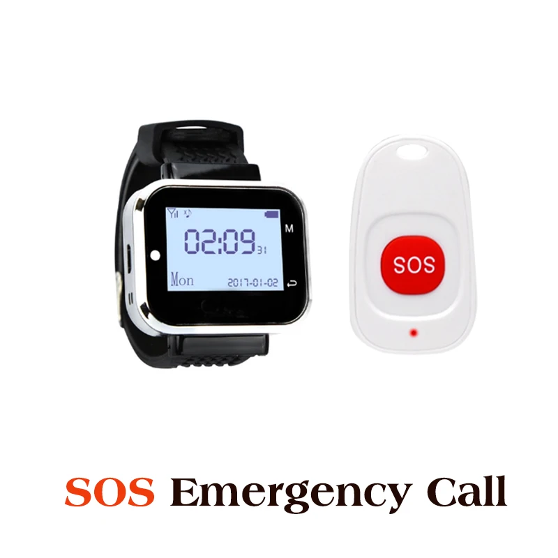 Nurse Call System Vibration Watch Receiver SOS Emergency Button Transmitter for Hospital Patient Medical Equipment