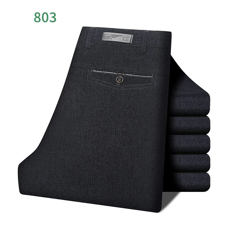 Мужские летние стильные тонкие повседневные брюки с высокой талией хлопковые