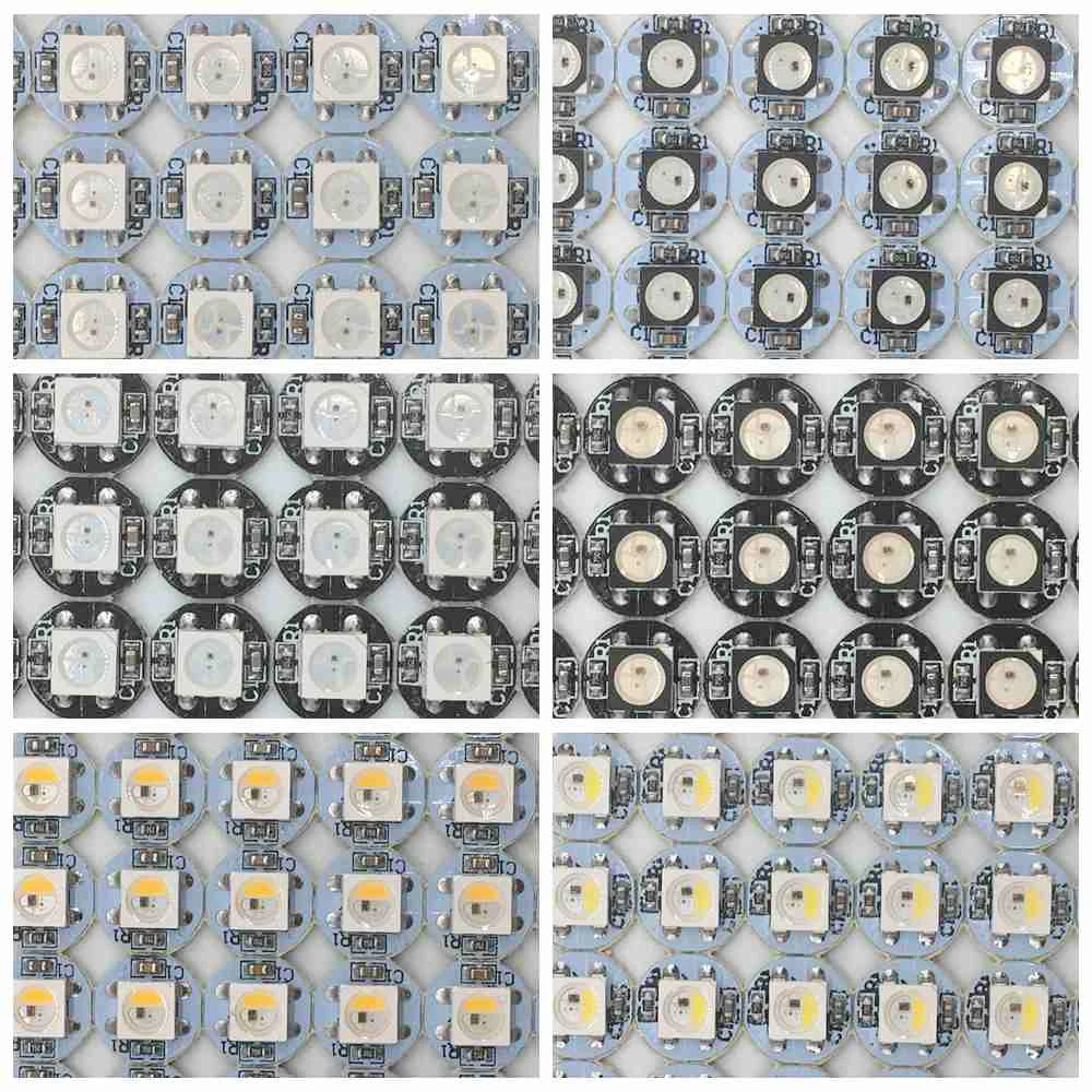 10 ~ 100 шт. светодиодный чип WS2812B с платой радиатора черный/белый PCB (10 мм * 3 мм) 5 в