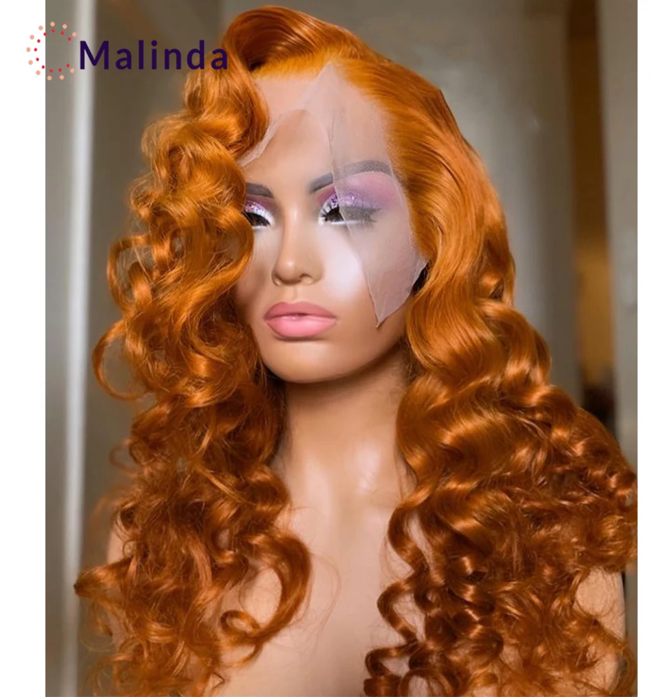 Ginger Lace Front Wigs Human Hair For Black Women Brazilian Body Wave With  Preplucked Orange Human Hair Lace Front Wigs