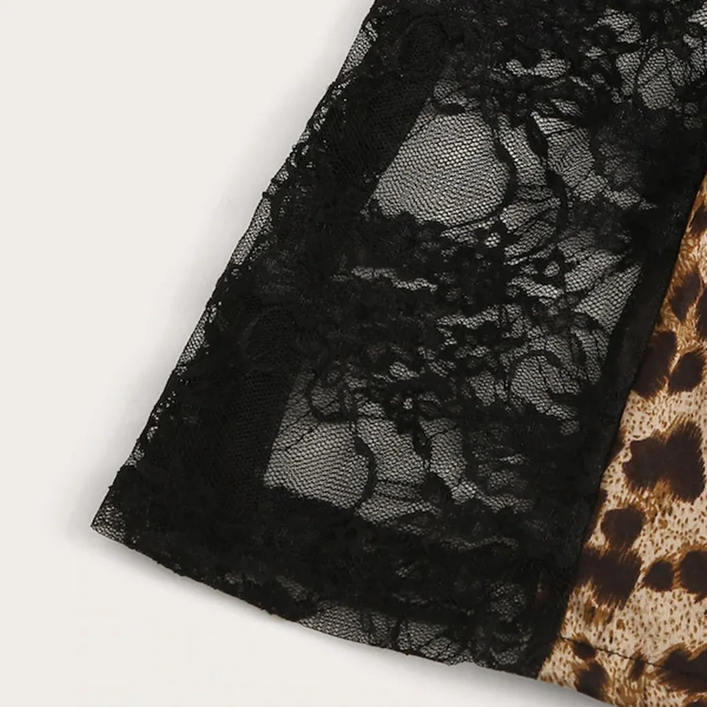 3XL-8XL Plus Size Sexy Lingerie Pajamas Women Lace Leopard Underwear Erotic Backless Langerie Porno Sex Costumes Baby Doll | Тематическая