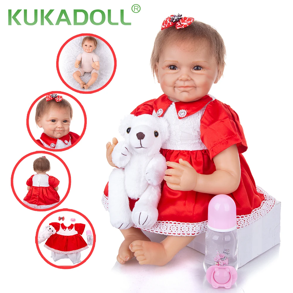 Кукла кукла младенец KUKADOLL Реборн 22 дюйма Реалистичная ткань детская игрушка на