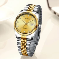 top brand luxuy diamond watch men gold watches stainless steel band auto date quartz wristwatches reloj hombre relogio masculino