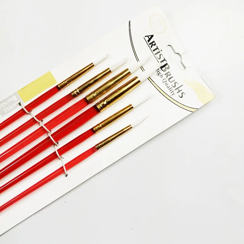 Международная торговля Overplus заказ 6 красный прозрачный стержень кисть Набор