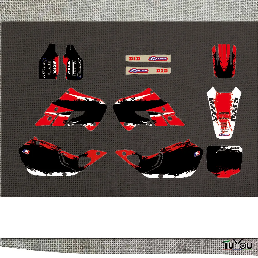 

TOYOU GRAPHICS Personalised Stickers Motorcycle Decos Kits for HONDA CR125 CR250 1993 1994 1990 1991 1992