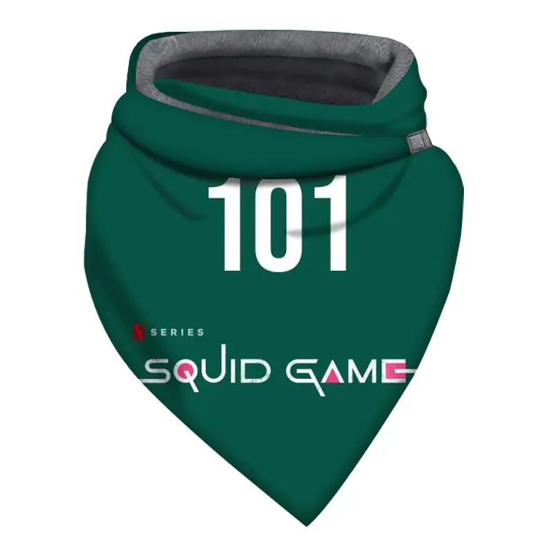 

The latest Squid Game squid game surrounding winter warm fleece triangle scarf ski mask riding bib Handsome and cool