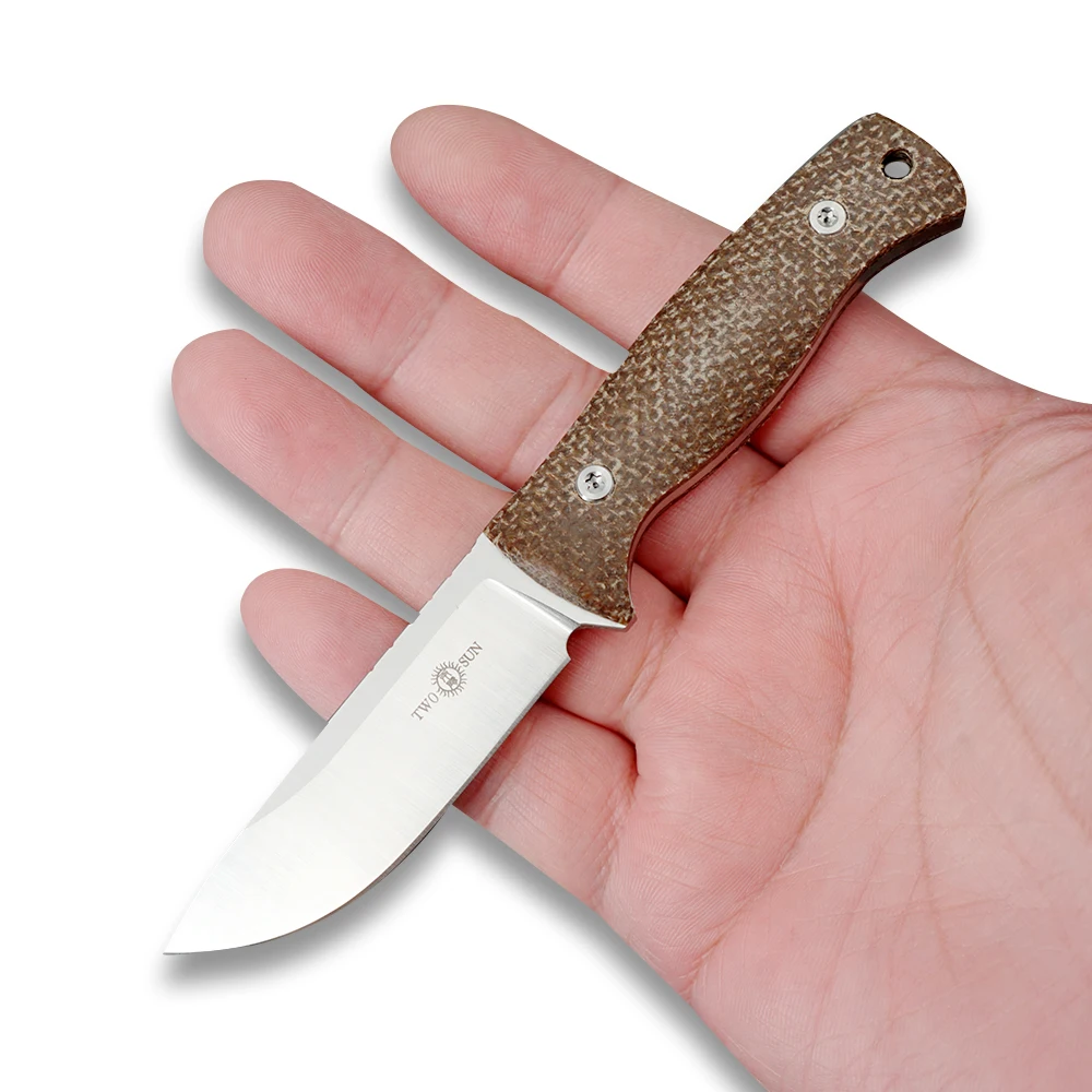 

TWOSUN Knives MINI M390 Blade Fixed Blade Pocket Knife Survival Knife tactical Knife Hunting Outdoor Camping Tool Micarta TS247