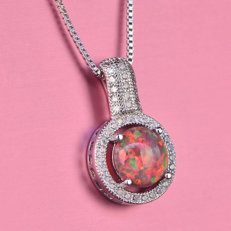 

Fashion brand 5 color Opal Pendant Necklace for women Top quality Wedding Engagement party jewelry pendants for girlfriends Gift