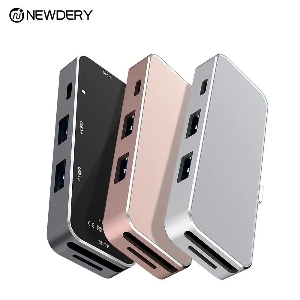 USB концентратор Newdery 6 в 1 с поддержкой PD 3 0 4K/ 30 Гц HDMI 2 порта кардридер SD/TF для MacBook Pro