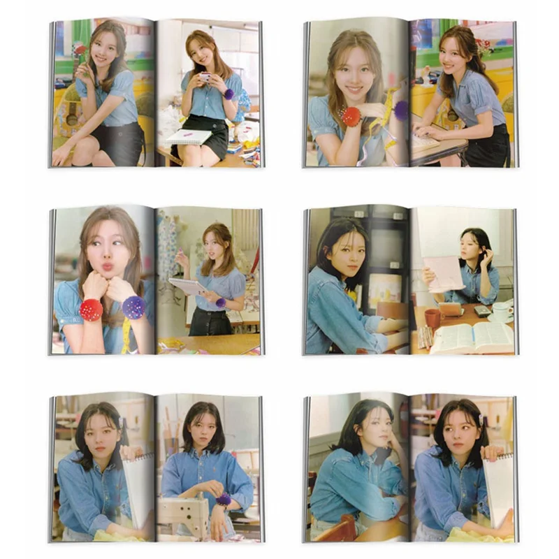 

Kpop TWICE University-TWICE ZINE Mini Photobook Album Photo Card For Fans Collection Stationery Gifts