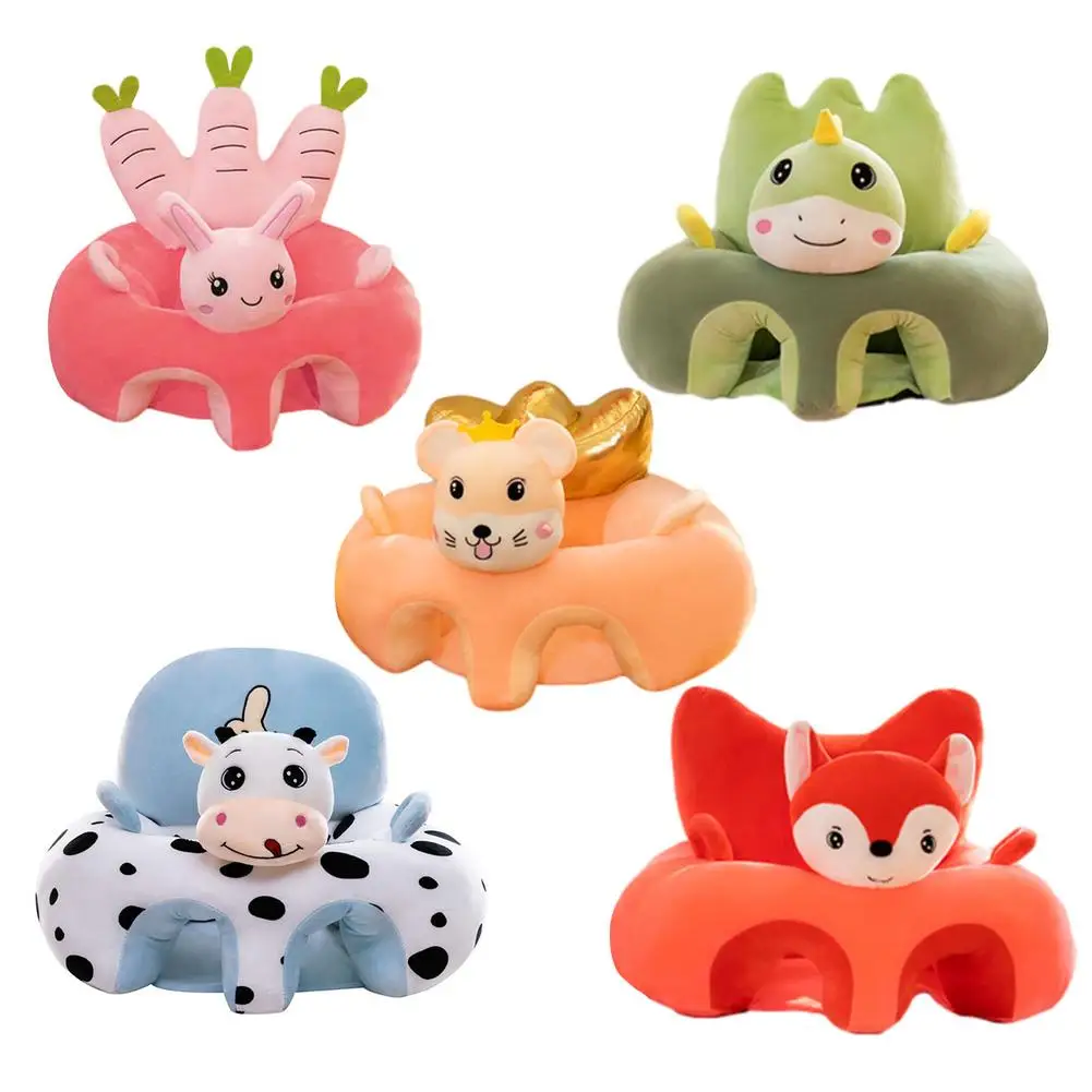 

Baby Cute Cartoon Sofa Baby Support Seat Learning Seat Soft Animal Shape Plush Floor Seat Suitable For Babies To Play
