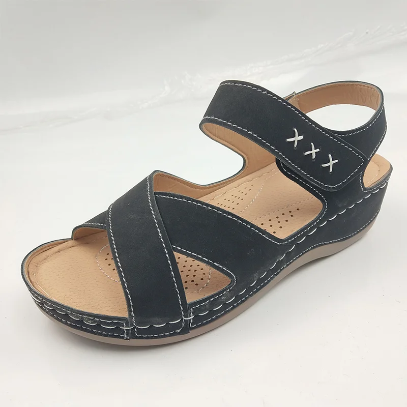 

Women Summer Wedges Sandals Ladies PU Leather Flat Shoes Woman Platform Peep Toe Casual Female Beach Shoes 2020 New