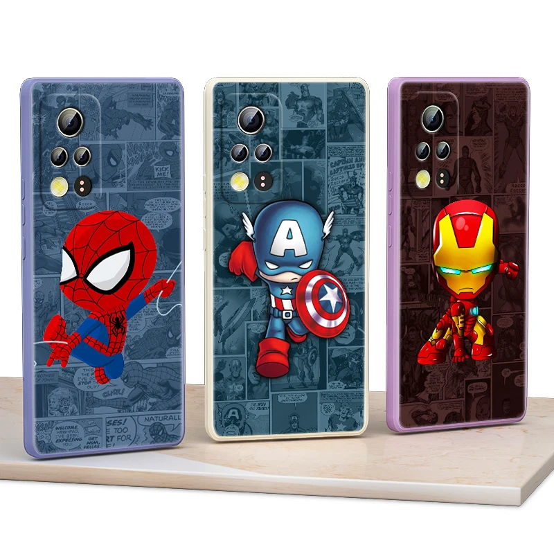 

Avengers Marvel cartoon hero For Honor 50 30 20 10X 9X V40 V30 X20 X10 Play 3 4 Pro Lite 5G Liquid Silicone Soft Phone Case