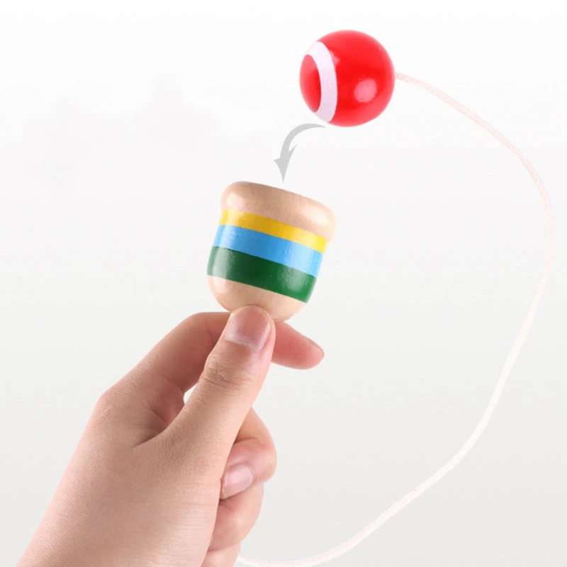 Деревянная игровая чашка Поймай мяч деревянная мини-игрушка развивающие игрушки