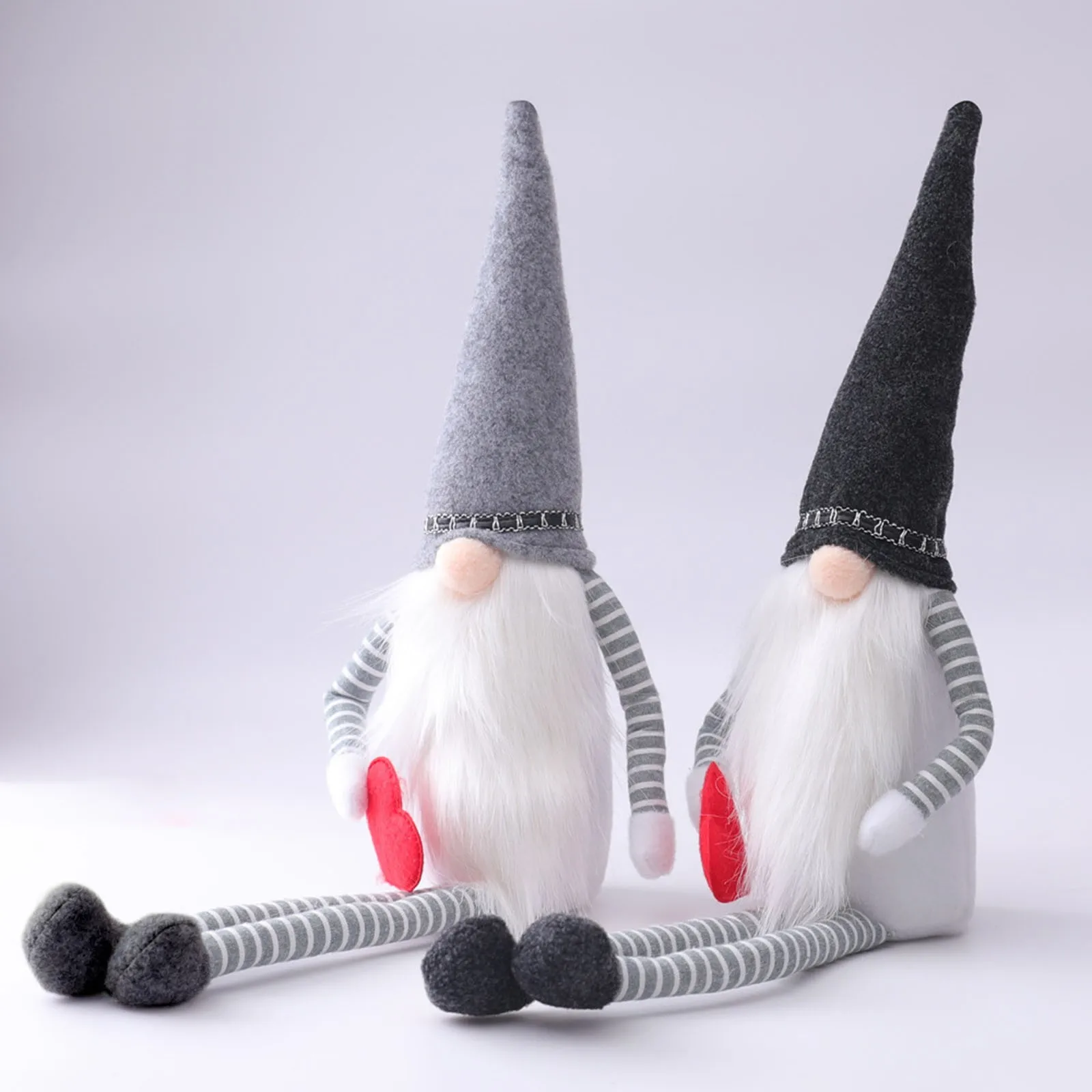 

1 Pair Valentine's Day Gnome Figurine Couple Dolls Faceless Swedish Tomte Nisse Plush Cloth Doll Decoration