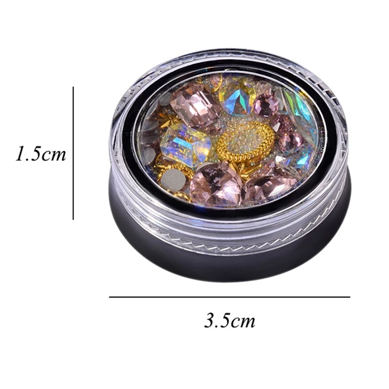 2 коробки 3D украшения для ногтей в форме наконечника прозрачный кристалл AB и 1x36 Вт