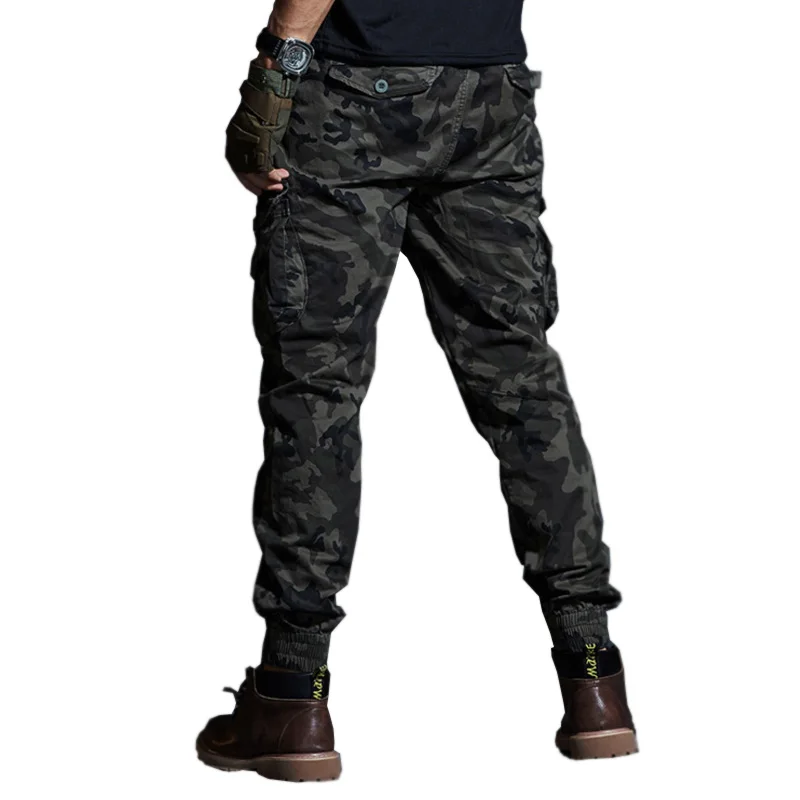 

High Quality Khaki Casual Pants Men Military Tactical Joggers Camouflage Cargo Pants Multi-Pocket Fashions Black Army Trousers