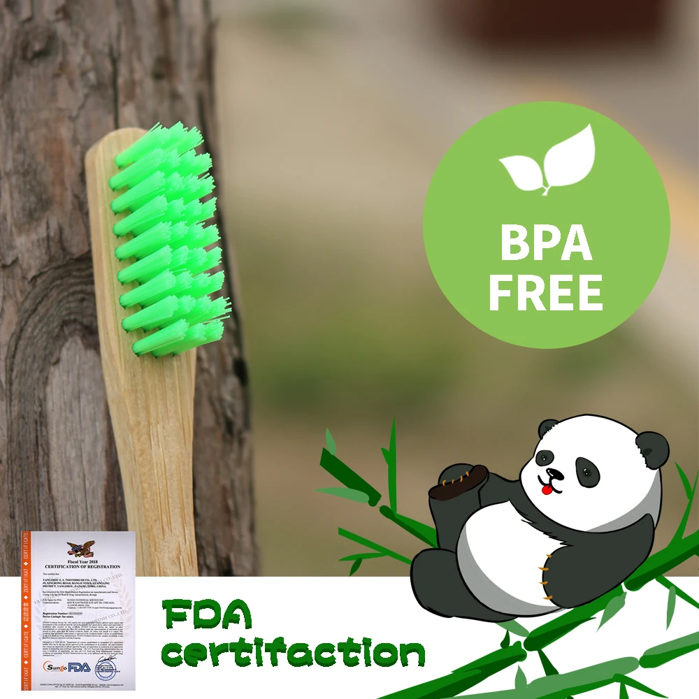 Детская зубная щетка детская бамбуковая цветная ручная Экологичная случайные