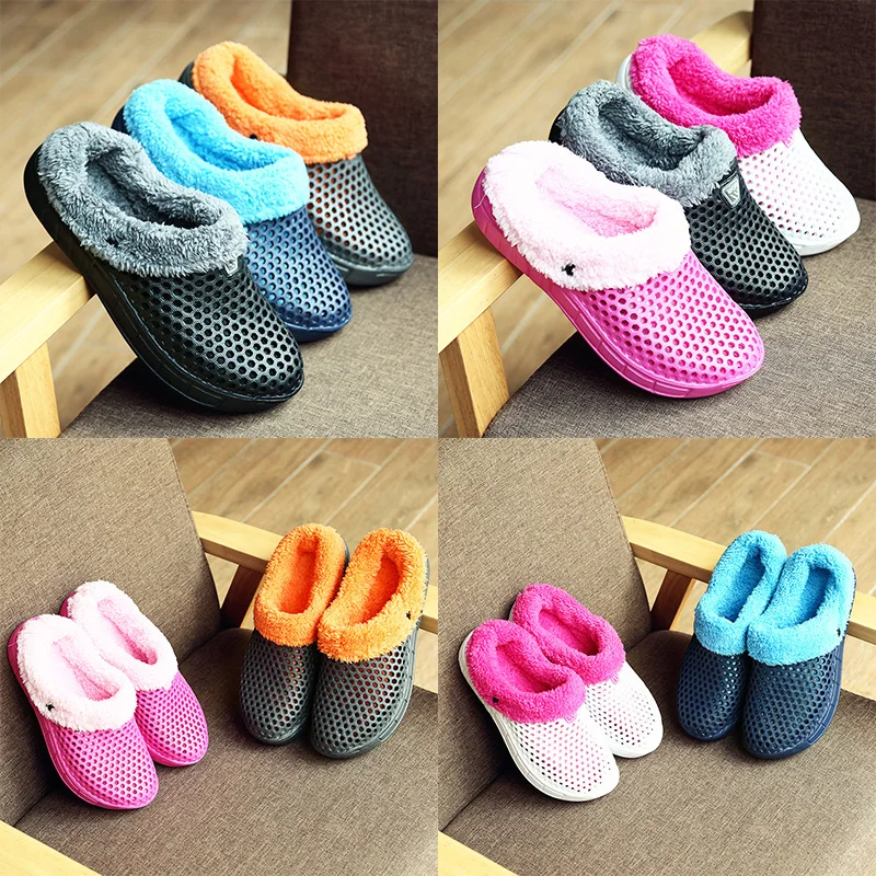 

Slippers Bird's Nest Shoes Plus Velvet Hole Shoes Indoor Home Furnishing Lovers Flat Women Men Winter Slippers Cotton Shoes