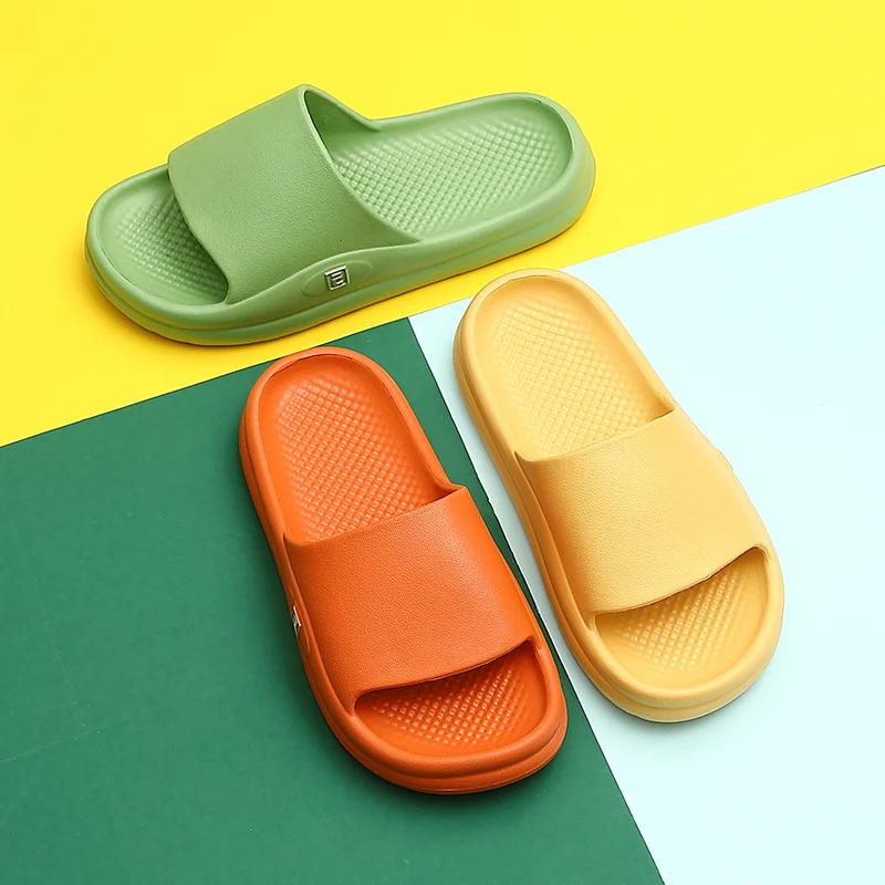 

Women Thick Platform Slippers Summer Beach Eva Soft Sole Slide Sandals Leisure Couples Indoor Bathroom Deodorant Anti-slip Shoes