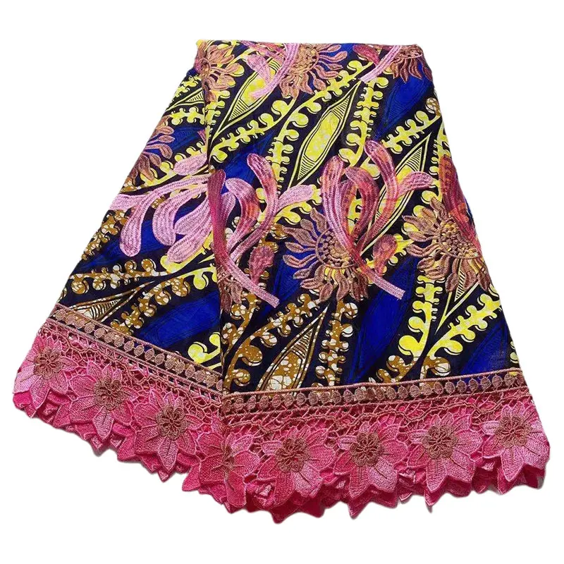 Африканская мода Анкара роскошный дизайн печать воск 100% хлопок Нигерия гипюр