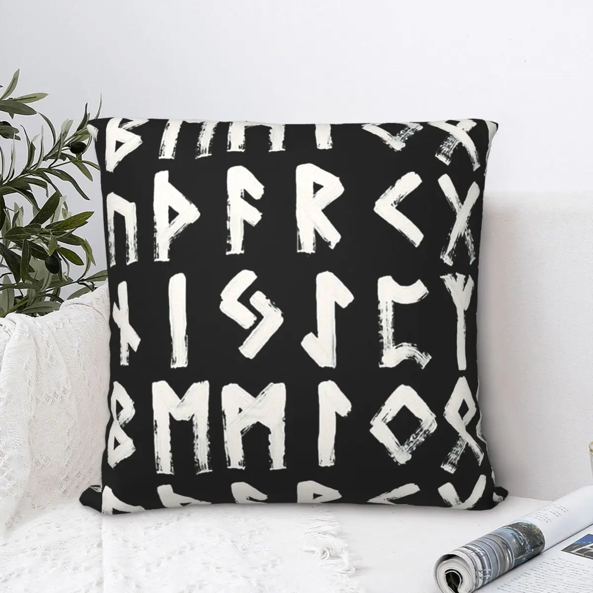 

Runes Elder Futhark Throw Pillow Case Viking Norse Mythology Short Plus Cushion Covers For Home Sofa Chair Decorative Backpack