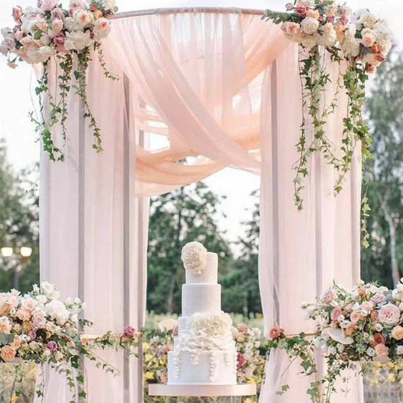 

70*550 CM Wedding Gauze Sheer Crystal Organza Tulle Roll Fabric Party Supplies for Wedding Arches Chair Sashes Party Decoration