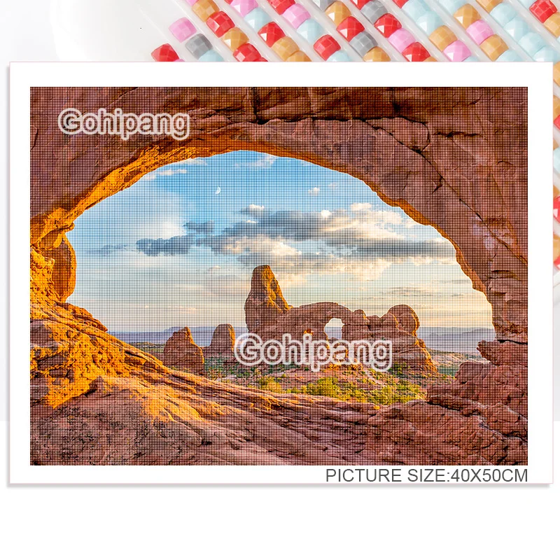 

Diamond Painting 5D Cross Stitch Rhinestones Square or Round Diamond Glacier Mountain Forest Pink Sky Home Rooms Wall Decoration