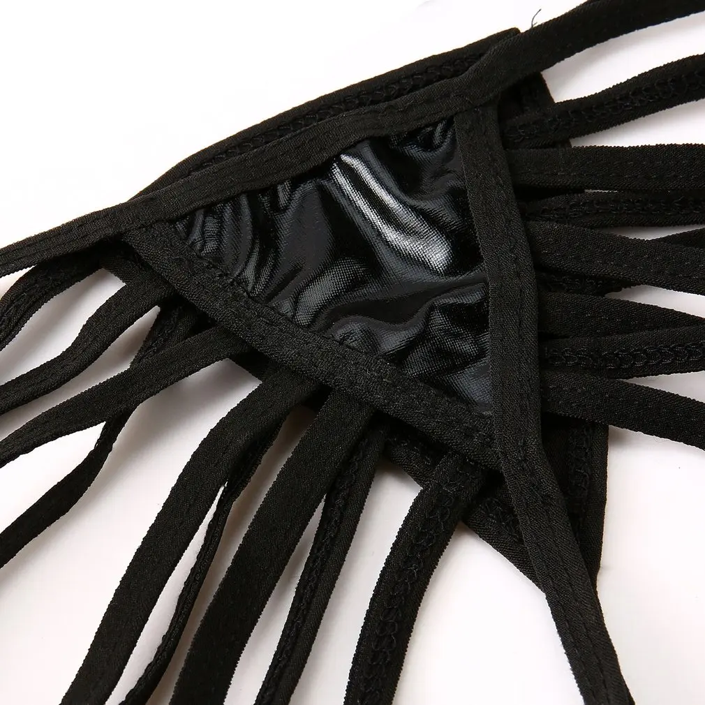 Женское сексуальное кожаное бикини из искусственной кожи женские горячие черные