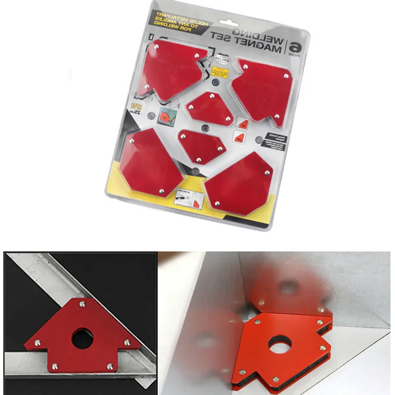 

6 Pcs/Set Triangle Welding Positioner Magnetic Fixed Angle Soldering Locator Tool Without Switch Welding Accessories