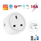 Умная розетка ZigBee, адаптер для монитора питания, 16 А, голосовое управление, розетка Tuya для Alexa, Google Home Assistant