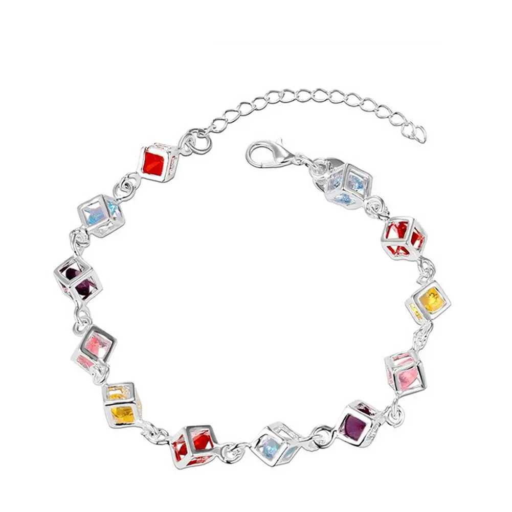 Модные женские красочные блестящие стразы инкрустированные Полые кубические