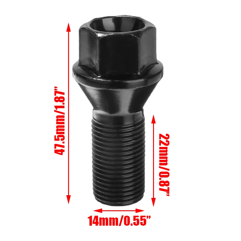 

4pcs M14x1.25 Black Steel Wheel Lug Bolt Nut For BMW X3 X5 E70 E71 F20 F25 36136781151 Accessories Parts