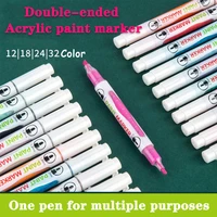 dual tips 2mm0 7mm acrylic paint markers pens permanent art stone marker rocks glass drawing canva fabric wood diy crafts cheap