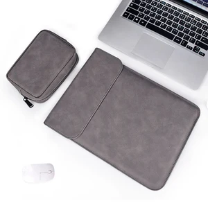 soft pu leather laptop sleeve for macbook air pro 13 14 15 inch laptop bag 13 3 notebook tablet case for xiami dell lenovo cover free global shipping