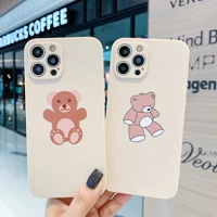 punqzy cute animal bear all inclusive silicone phone case for iphone 13 11 12 pro max 6 7 8 plus 11 xr xs x soft tpu black cover