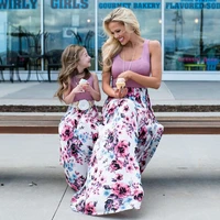 mom and daughter dress family matching clothes floral printed long dress for mother daughter mommy and me clothes