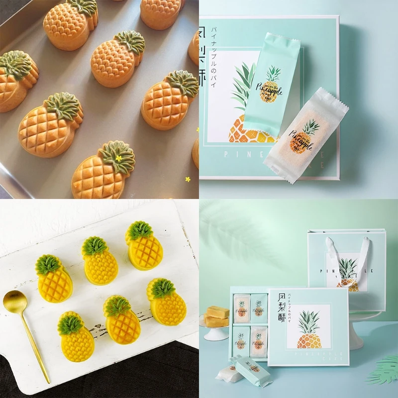 

50pcs Pineapple Crisp Packaging Bags Food Baking Machine Sealing Bags Cake Biscuit Candy Packaging Bags