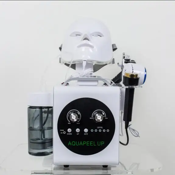 

5 in 1 Hydradermabrasion Ultrasonic BIO Cold Hammer Oxygen Spray with Led Mask Face Lifting Skin Tightening Hydra Facial Machine