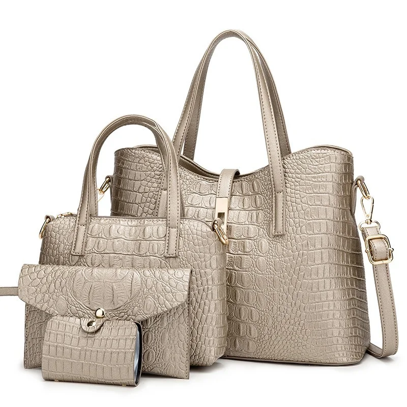 

Ladies Handbags Crocodile Pattern Handbag New 2021 Slung Shoulder Bag Handbag Bag 4PCS mother and child bag