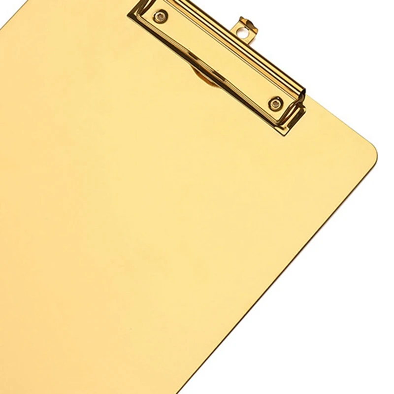 

Nordic Gold Stainless Steel Document Writing Board Clip Plate Restaurant Ordering Plywood Menu Clip File Splint
