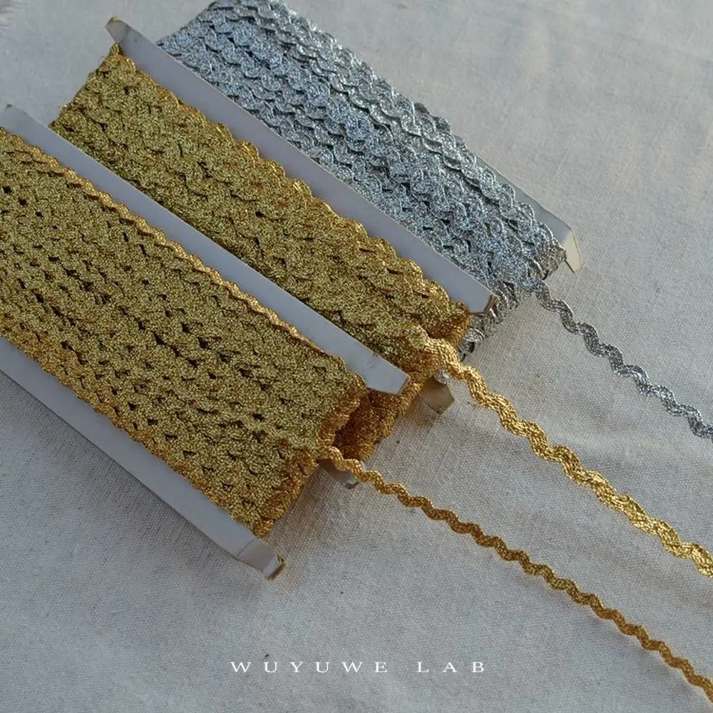 5 ярдов серебристая золотистая кружевная Обрезка сделай сам свадебная