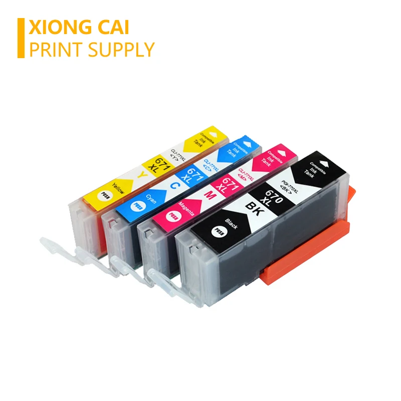Совместимые чернильные картриджи для принтеров canon PGI670 CLI671 PIXMA MG7760 MG7765 MG7766 |
