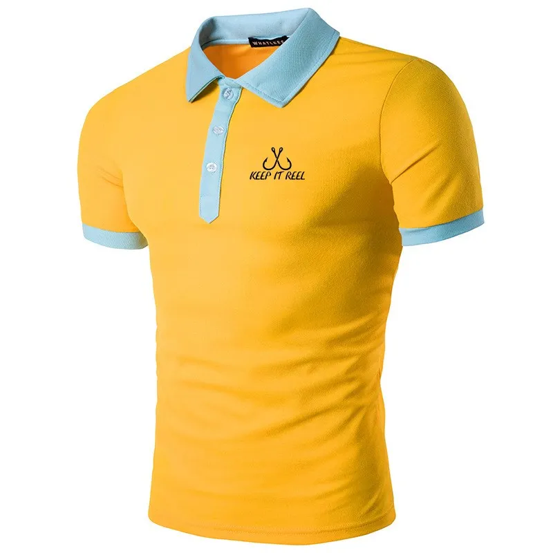 

New Men's Lapel Short Sleeve Business Casual Polo Shirt Fashion Multicolor Thin Advertising Shirt